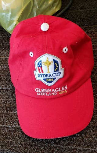 2014 Ryder Cup Golf Hat Red Embroider Gleneagles Scotland AHead Vintage NEW  fl