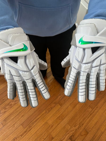 Nike Vapor Premier Lacrosse Gloves White / Large