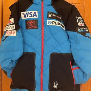2018 US Ski Team Official Spyder Down Jacket With Sponsors Patches