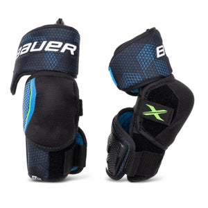 Bauer Unisex S21 X Elbow Pad  Elbow Pad, Junior, Black/Blue, Medium