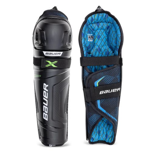 Bauer Unisex S21 X Intermediate Shin Guard, Junior, Black, 12 inch