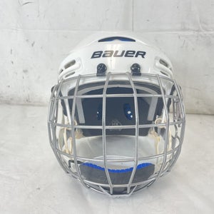 Used Bauer Bhh5100 Xs 6 1 8 - 6 3 4 Hockey Helmet W Cage - Not Hecc Certified