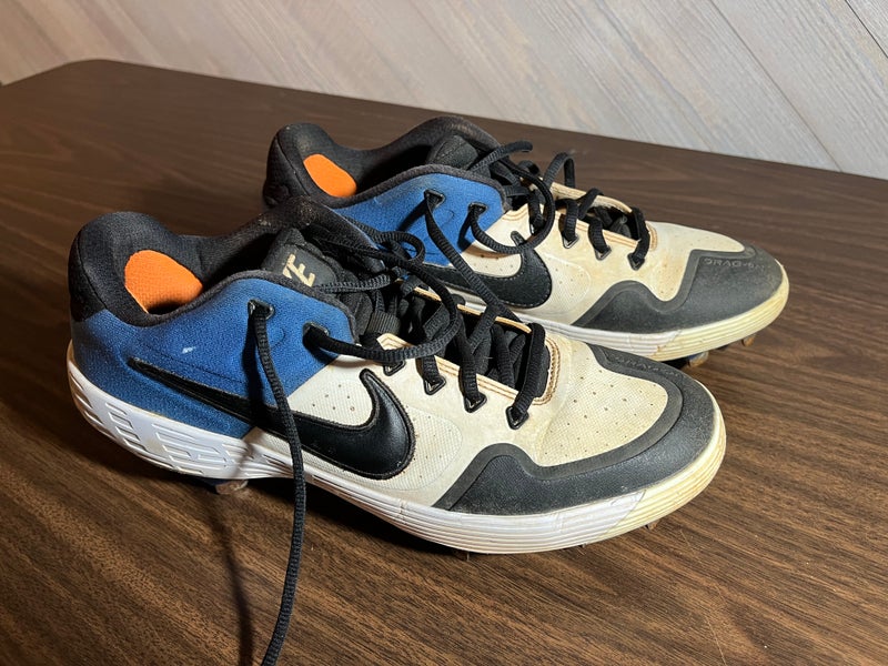 Black Used Size 9.0 (Women's 10) Nike Alpha Huarache Elite 2 Low - White/Blue/Black