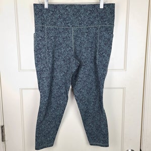 ATHLETA Salutation Stash Pocket II 7/8 Tight Green Floral Women's Size: XL
