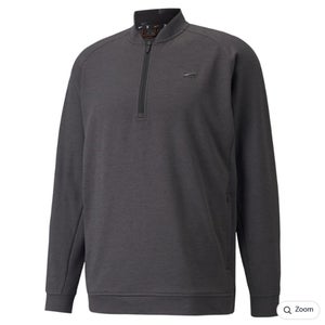 NEW Puma Cloudspun Moving Day Black/Orange 1/4 Zip Golf Pullover Mens (XL)