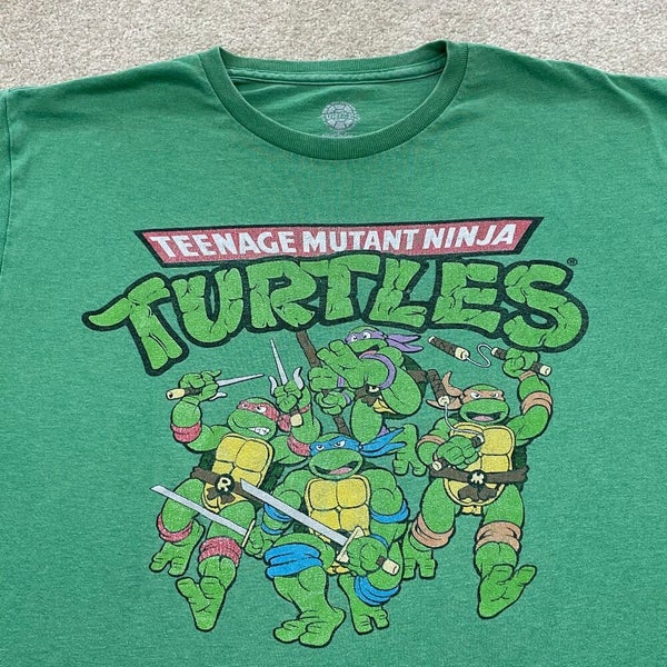 Teenage Mutant Ninja Turtles Shirt Men Small Adult Green Cartoon TV Show  TMNT