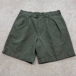 LL Bean Shorts Men 34 Adult Green Outdoor Hike Chino Basic Natural Fit Linen