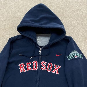 Boston Red Sox Sweatshirt Boys Large Nike Swoosh Youth Hoodie MLB Baseball Zip