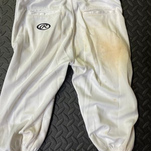 White Used Youth Large Rawlings Game Pants