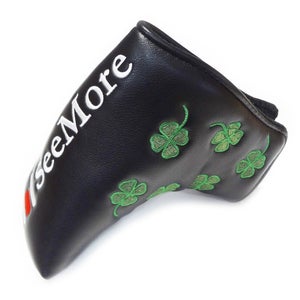 NEW SeeMore Four Leaf Clover Black Magnetic Blade Putter Headcover