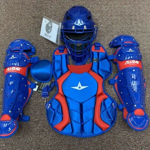 All Star Players Series Youth 10-12 Catchers Gear Set - Royal Blue Red