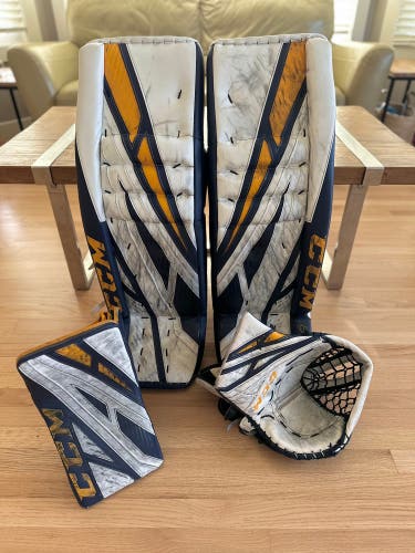 Pro Stock Pro Return Custom 35” + 1.5” CCM EFlex 4 Pads, Glove, and Blocker