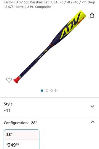 2022 Hybrid (-11) 17 oz 28" ADV 360 Bat