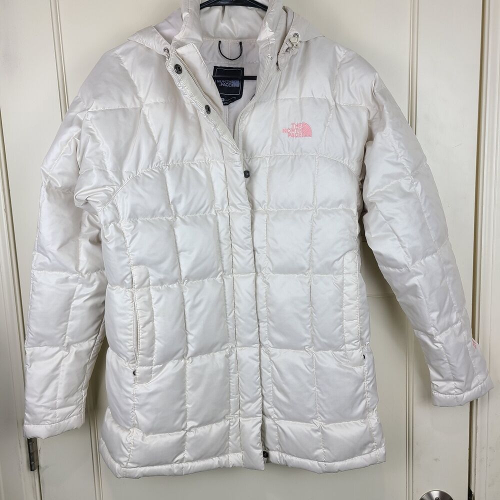 The North Face 600 Down Puffer Parka Jacket Hooded Womens White