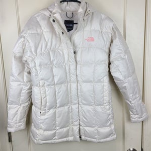 The North Face 600 Down Puffer Parka Jacket Hooded Womens White Winter Size: S