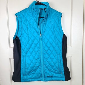 Marmot Women's  Quilted Blue Black Puffer Full Zip Vest Size: XL