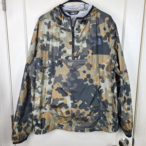 The North Face Mens Camo Anorak Windwall Pullover Windbreaker Reflective Size XL