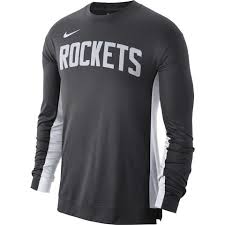NWT LT large tall Houston Rockets Nike LS shooters warmup shirt drifit
