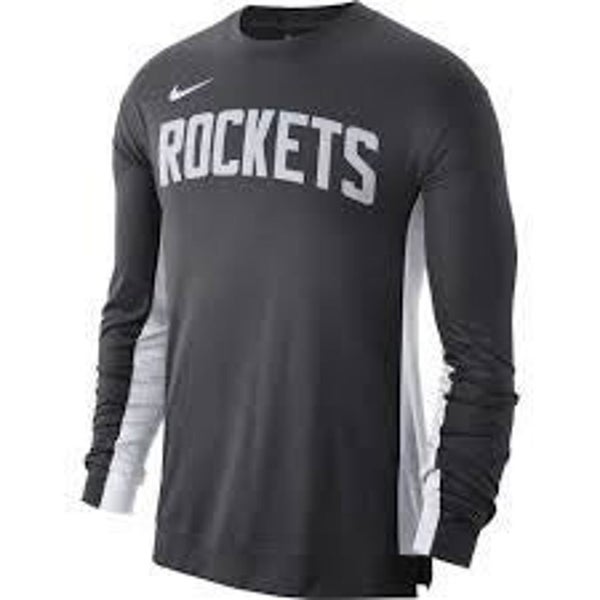 Men's Nike Elite Gray Basketball Warmup Shirt Long Sleeve T-shirt Size Small