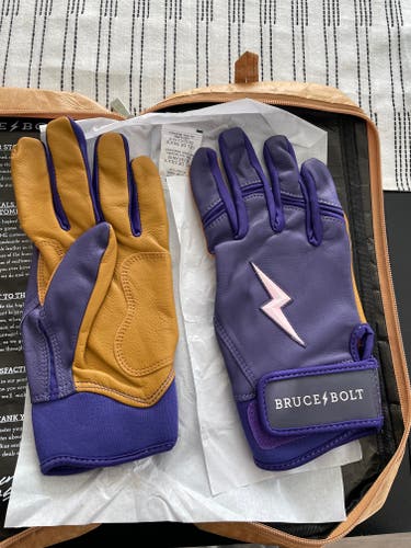 New Medium Bruce Bolt Batting Gloves - Purple