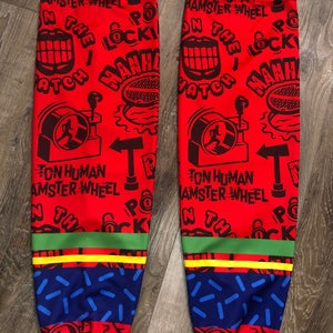 GAME WORN DOUBLE DARE ALLEN AMERICANS  HOCKEY SOCKS