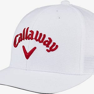 NEW 2023 Callaway Performance Pro White/Fire Adjustable Golf Hat/Cap