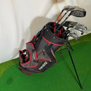 Top Flite Golf Club Complete Set With Stand Bag And Added Clubs