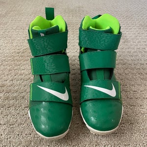 Nike Youth Green Molded Cleats High Top Fastflex