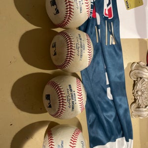 Used Rawlings 4 Pack Official Major League Baseballs