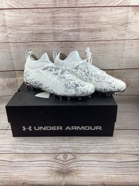 Under Armour Spotlight Lux Suede 2.0 White/Silver Mens 3024251-101 Size 10.5