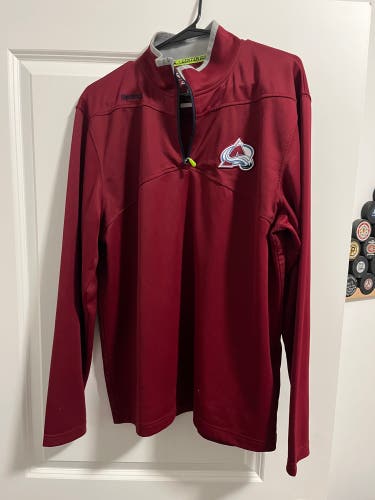 Colorado Avalanche 1/4 Zip Reebok Center Ice Team Pullover, Large