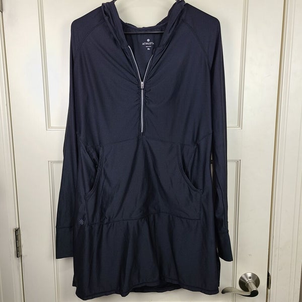 Athleta Wick It Wader Black Beach Hooded Swimsuit Cover Up Dress Tunic ...