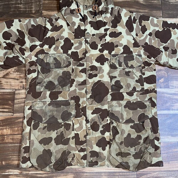 Vintage Duck Camo Hooded Hunting Jacket