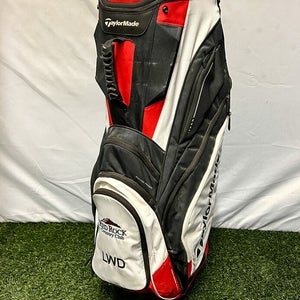 Used TaylorMade Cart Carry Golf Bag 14-way Black/Red/White Ships Free Red Rock