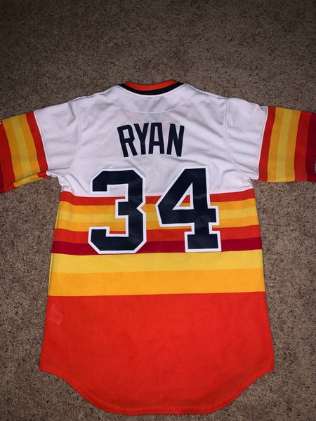 Men's Nike Nolan Ryan Houston Astros Cooperstown Collection Retro Rainbow  Jersey