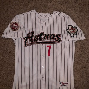 Authentic MAJESTIC SIZE 48 XL HOUSTON ASTROS PINSTRIPE CRAIG