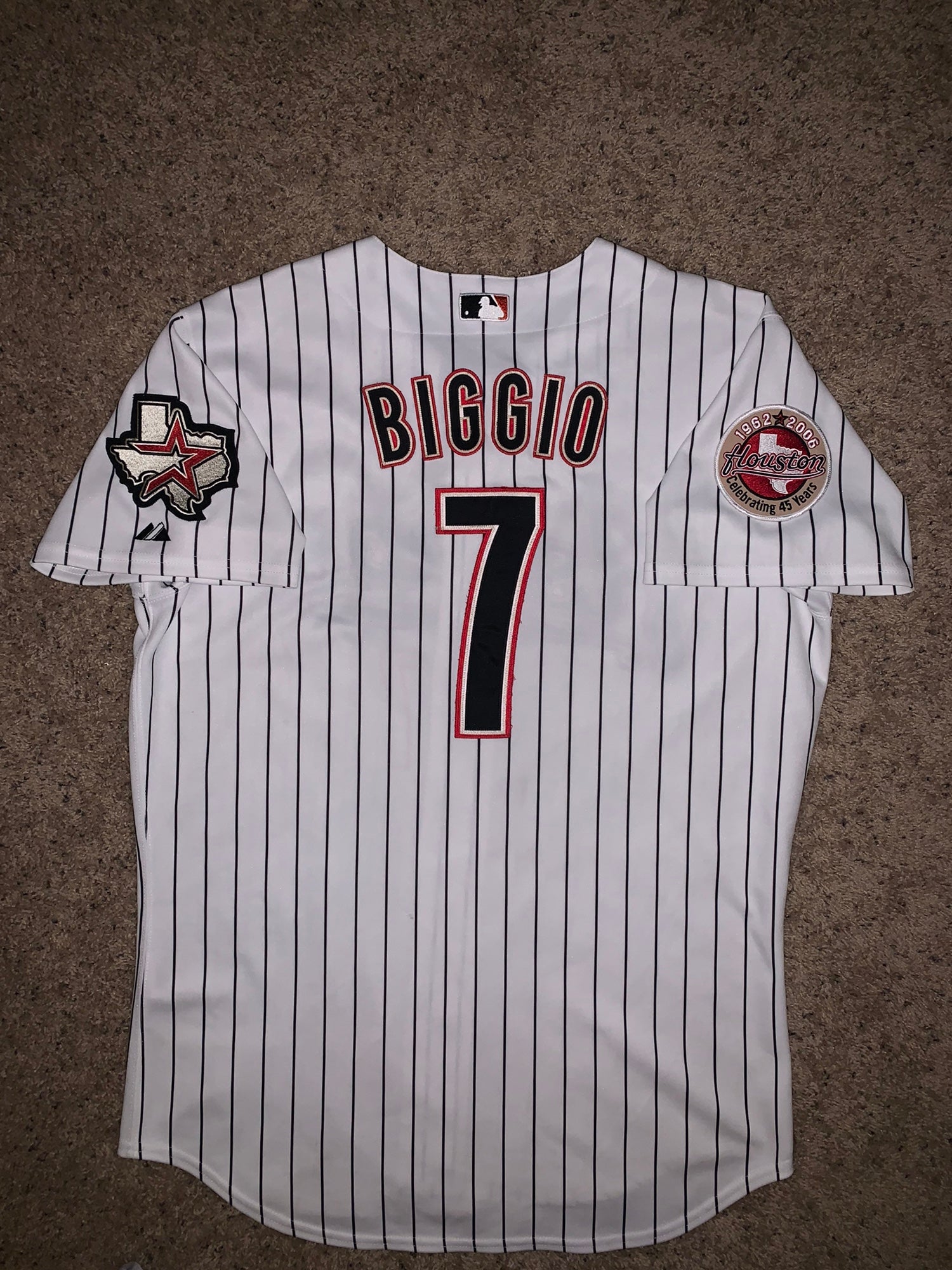 Houston Astros Craig Biggio Retro Pinstripes Baseball Mens Large