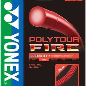 Yonex Poly Tour Fire 16 130 Tennis Racquet String Red