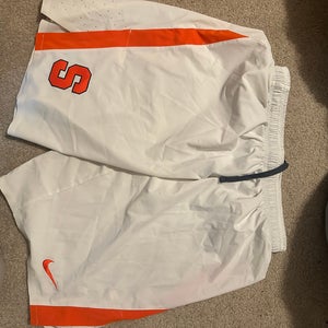 RARE Syracuse Lacrosse Team Issued White Men's Nike Game Shorts