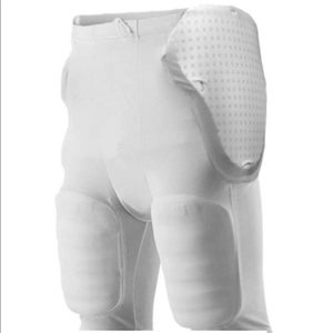 New Football Girdle; Size L-XL; Thick Padding; White; 5 Pad Girdle With Cup Holder
