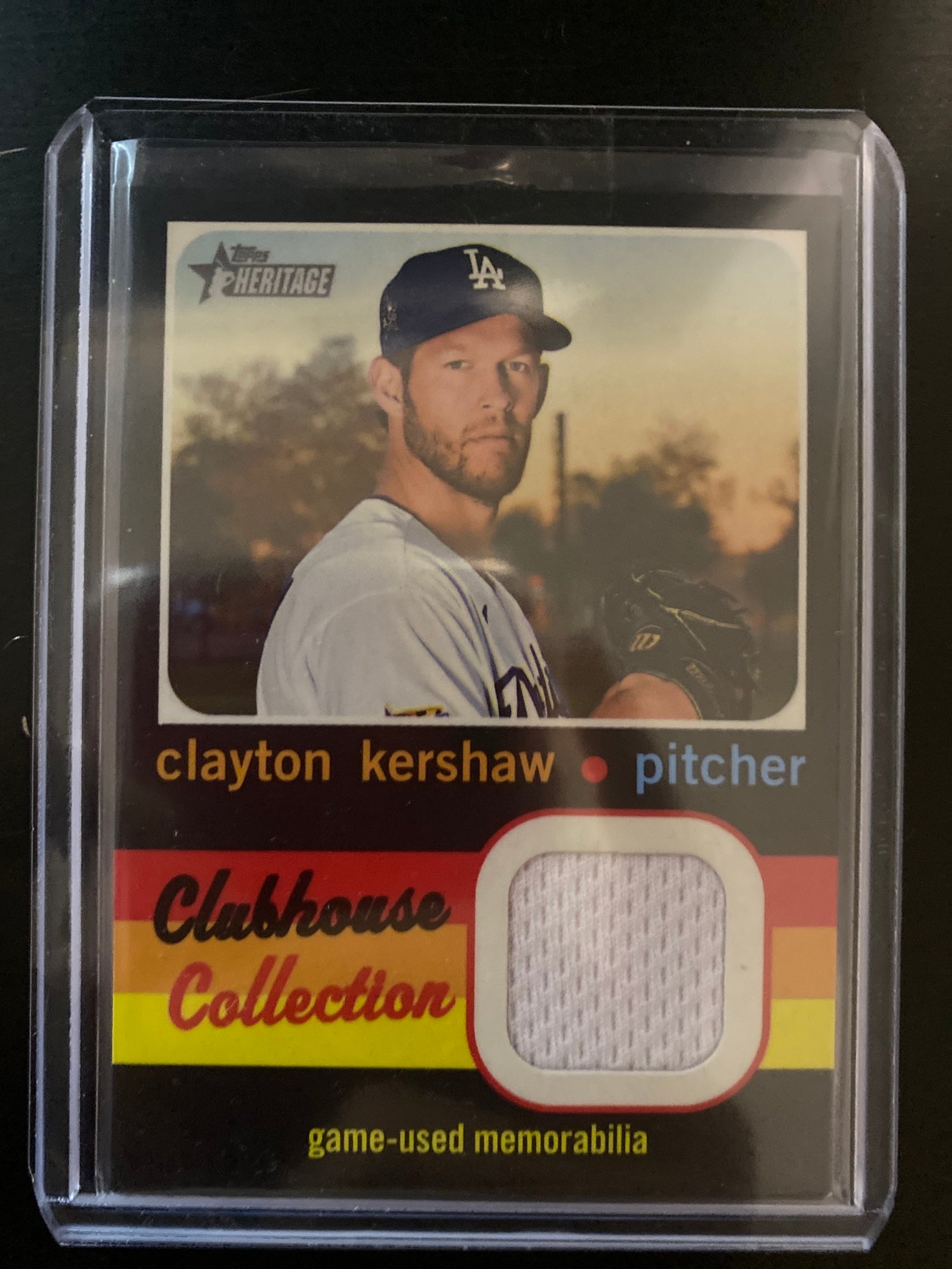 Clayton Kershaw 2021 Topps Heritage Clubhouse Collection Game Used