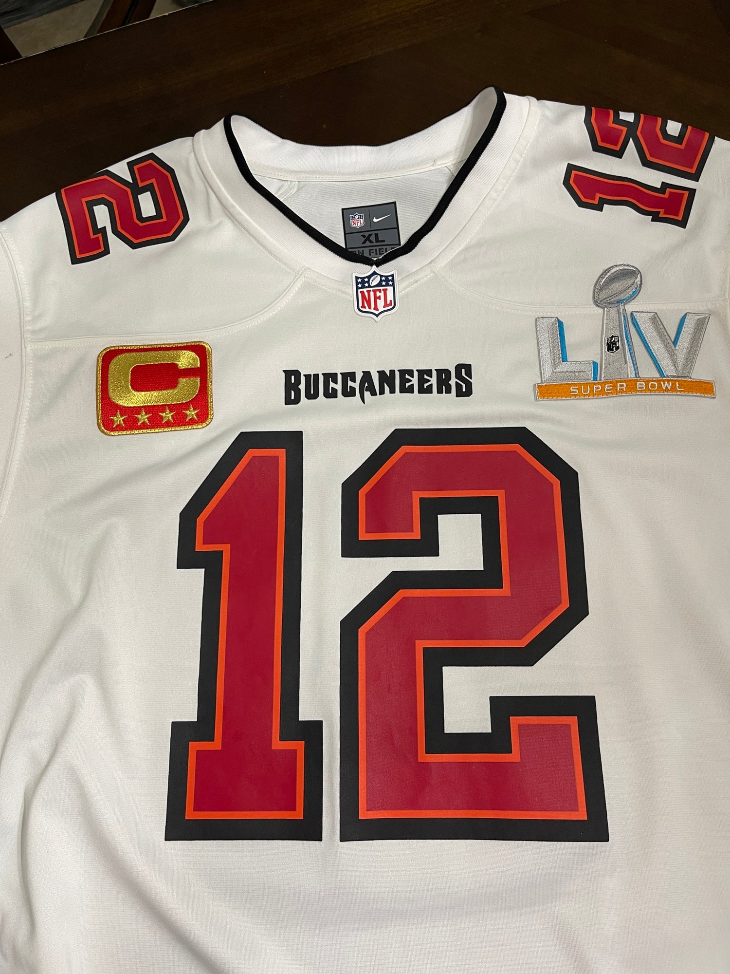 NFL_ Tampa''Bay''Buccaneers''Men Tom Brady #12''Super''Bowl''White