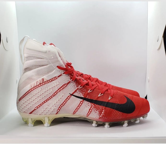 Nike Vapor Untouchable 3 Elite Football Cleat White/Red Men Size 12.5  AO3006-160