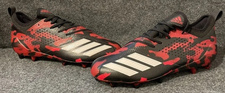 Men’s Adidas Adizero Football Cleats Red Black Camo DB0622  Size 9