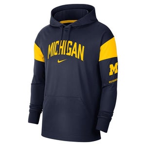 NWT mens small nike university of michigan wolverines logo dri-fit fleece hoodie