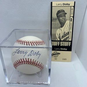 Larry Doby Signed Rawlings Baseball with Case - Tuff Stuff COA