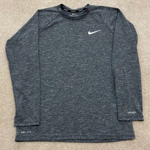 Nike Dri Fit T Shirt Men Small Adult Gray Swoosh Logo Active Workout Gym Run USA