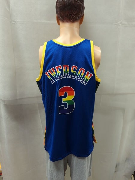 Allen Iverson Denver Nuggets Autographed White 2006-07 Mitchell and Ness  Swingman Jersey