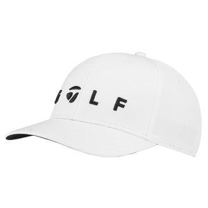 NEW TaylorMade Lifestyle "Golf" Logo White Adjustable Snapback Golf Hat/Cap
