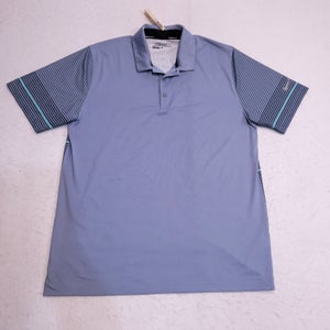 Nike Golf Tour Performance Casual Short Sleeve Polo Shirt Mens Size Large L Blue